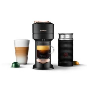 Nespresso Vertuo Next Premium Coffee and Espresso Machine by De'Longhi, Black Rose Gold with Aeroccino Milk Frother