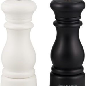 Cole & Mason Southwold Classic Salt & Pepper Mill Gift Set, Black/White