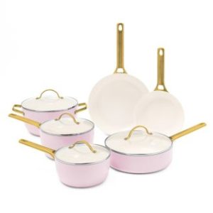 GreenPan Padova Healthy Ceramic Nonstick Cookware Set, 10 Piece