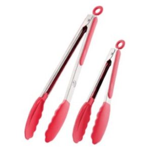 Zulay Kitchen Stainless Steel Kitchen Tongs with Silicone Tips