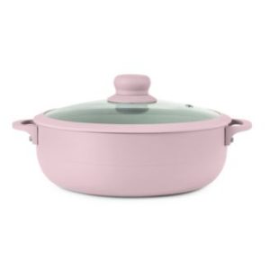 Sedona Kitchen Aluminum 3.5 Qt Caldero with Silicone Rim Glass Lid and Silicone Handle Holder